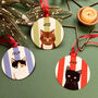 Personalised Candy Cane Christmas Cat Bauble, thumbnail 2 of 4