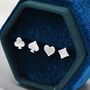 Card Suit Stud Earrings Hearts Spades Diamonds Clubs, thumbnail 2 of 11