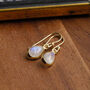 Gold Plated Moonstone Teardrop Earrings, thumbnail 2 of 5