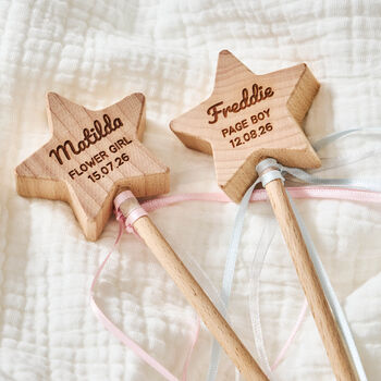 Personalised Flower Girl Or Page Boy Wooden Wand, 3 of 3