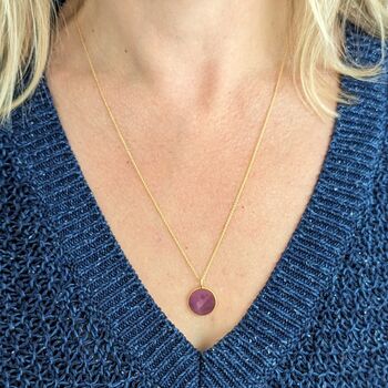 Amethyst February Birthstone Necklace, Gold Plated, 4 of 7