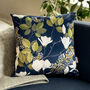 Luxury Super Soft Velvet Cushion Magnolia Navy Floral, thumbnail 3 of 5