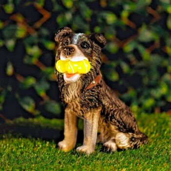 Solar Light Garden Dog Ornament With Tennis Balls LED, 9 of 9