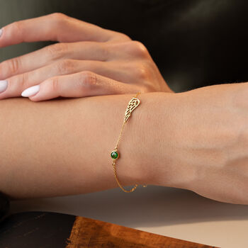 'Guardian Angel' Birthstone Wing Bracelet, 4 of 8