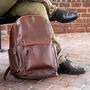 Personalised Brown Leather Backpack With Side Pockets, thumbnail 8 of 11