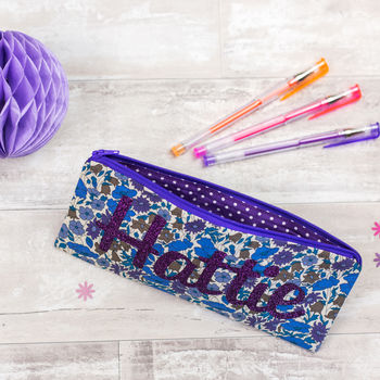 Liberty Glitter Name Pencil Case Gift For Girl, 12 of 12