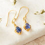 Sapphire Gold Plated Silver Antique Style Drop Earrings, thumbnail 6 of 11