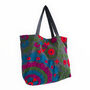 Embroidered Suzani Shoulder Bag In Dark Grey, thumbnail 5 of 12