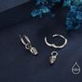 Sterling Silver Extra Tiny Skull Huggie Hoop Earrings, thumbnail 5 of 11