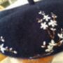 Hand Embroidered Flower Beret Hat, thumbnail 4 of 5