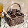 Wicker Four Section Cutlery Basket, thumbnail 1 of 5