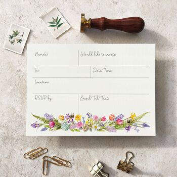Spring Flowers Ready To Write Invitations, 4 of 8