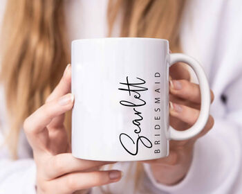 Personalised Bridal Party Sideways Bridesmaid Mug, 3 of 4