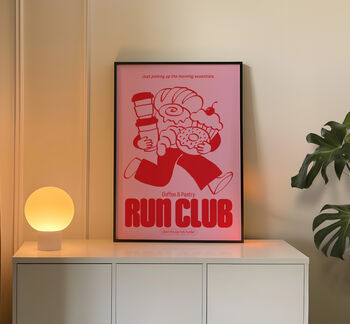 Coffee Print | Coffee And Pastry Run Club | Kitchen Wall Art | Retro Mid Century Food Poster, 6 of 8