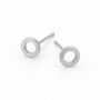 Sterling Silver Brushed Circle Stud Earrings – 5mm, thumbnail 3 of 9