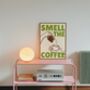 Smell The Coffee Kitchen Wall Art Print Retro, thumbnail 4 of 11