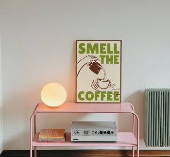 Smell The Coffee Kitchen Wall Art Print Retro, 4 of 11