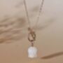 Silver White Jade Lily Of The Valley Toggle Necklace, thumbnail 8 of 12