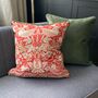 Indian Red Strawberry Thief Morris 18' Cushion Cover, thumbnail 1 of 5