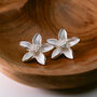 Matt Finish Flower Shaped Stud Earrings, thumbnail 3 of 3