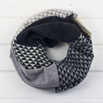 Triangle Knitted Circle Scarf In Monochrome, 5 of 6