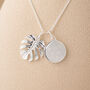 Personalised Sterling Silver Monstera Leaf Pendant Necklace, thumbnail 1 of 11