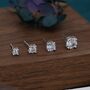 Sterling Silver Cz Stud Earrings, thumbnail 6 of 12