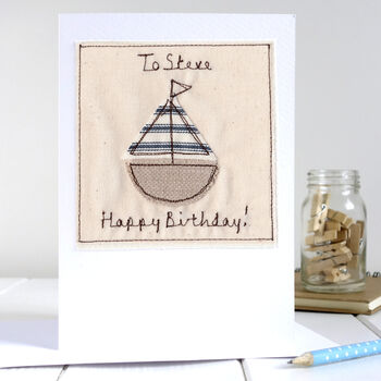 Personalised Sailing Boat Fathers Day Card Or Birthday Card For Him, 8 of 12