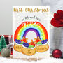 Rainbow First Christmas Card As Mr And Mrs, thumbnail 1 of 6