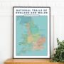 Personalised National Trails Hiking Map Art Print, thumbnail 1 of 9