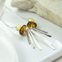 Sterling Silver Art Deco Amber Necklace, thumbnail 3 of 4