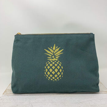 Glitter Pineapple Print Makeup Bag, 2 of 6