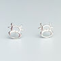 Sterling Silver Cow Face Stud Earrings, thumbnail 1 of 6