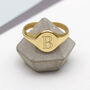 Mens Personalised 18ct Gold Plated Oval Signet Ring, thumbnail 3 of 6