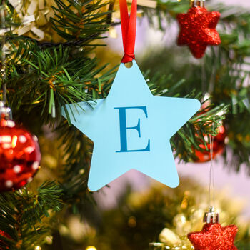 Personalised Colour Block Initial Christmas Decoration, 3 of 12