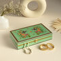 Hand Painted Wooden Jewellery Box Green Birthday Gift, thumbnail 4 of 6