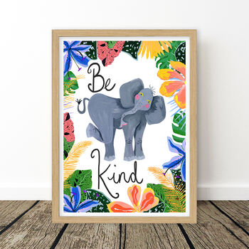 Elephant Be Kind Kids Print, 9 of 11