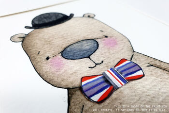 Personalised Children's London Gent Bear Picture, 2 of 8