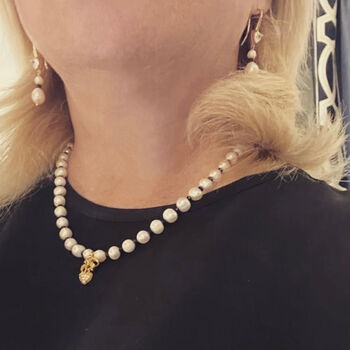 Marie Antoinette Pearl And Spinel Charm Necklace, 4 of 4