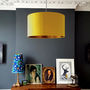 Mustard Silk Lampshades With Copper Or Gold Lining, thumbnail 1 of 5