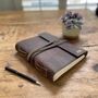 Personalised Brown Buffalo Leather Journal With Tie, thumbnail 2 of 5