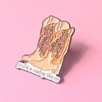 Cowboy Like Me Swiftie Enamel Pin Badge, 2 of 4