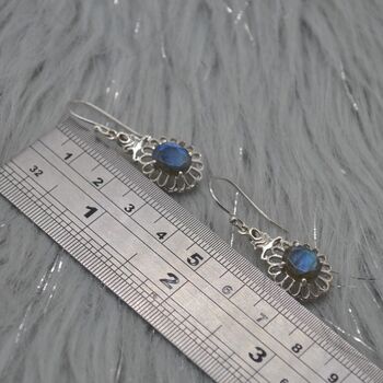 Labradorite Earrings Silver: Blue Gemstone Jewelry, 2 of 7