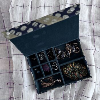 Jewellery Box With Button Closure, Partitions Inside, 5 of 8