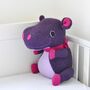 Hippo Soft Toy Large Handmade And Personalised, thumbnail 1 of 8