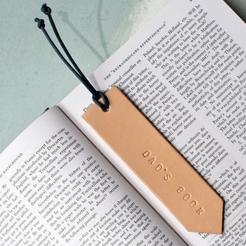 Personalised Leather Bookmark For Him, 4 of 5