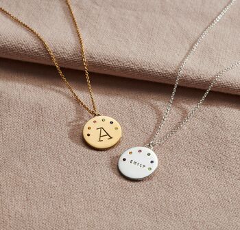 Personalised Rainbow Birthstone Name Necklace, 6 of 8