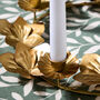 Floral Brass Effect Wreath Candle Holder, thumbnail 4 of 5