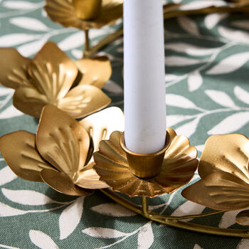 Floral Brass Effect Wreath Candle Holder, 4 of 5