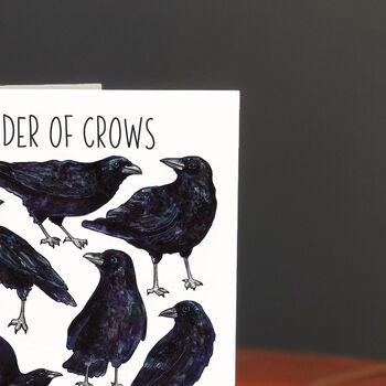 Crows Watercolour Art Blank Greeting Card, 4 of 7